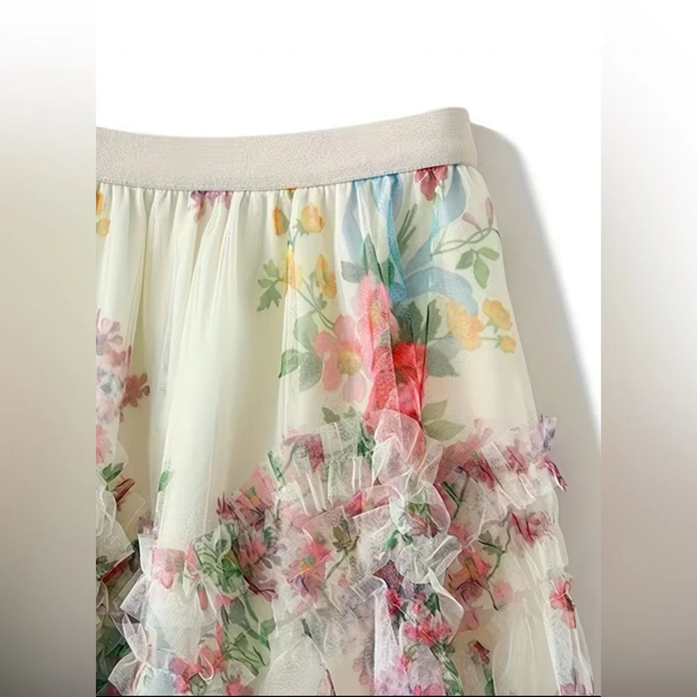 Floral Multicolor Maxi Skirt - Picture 6 of 8
